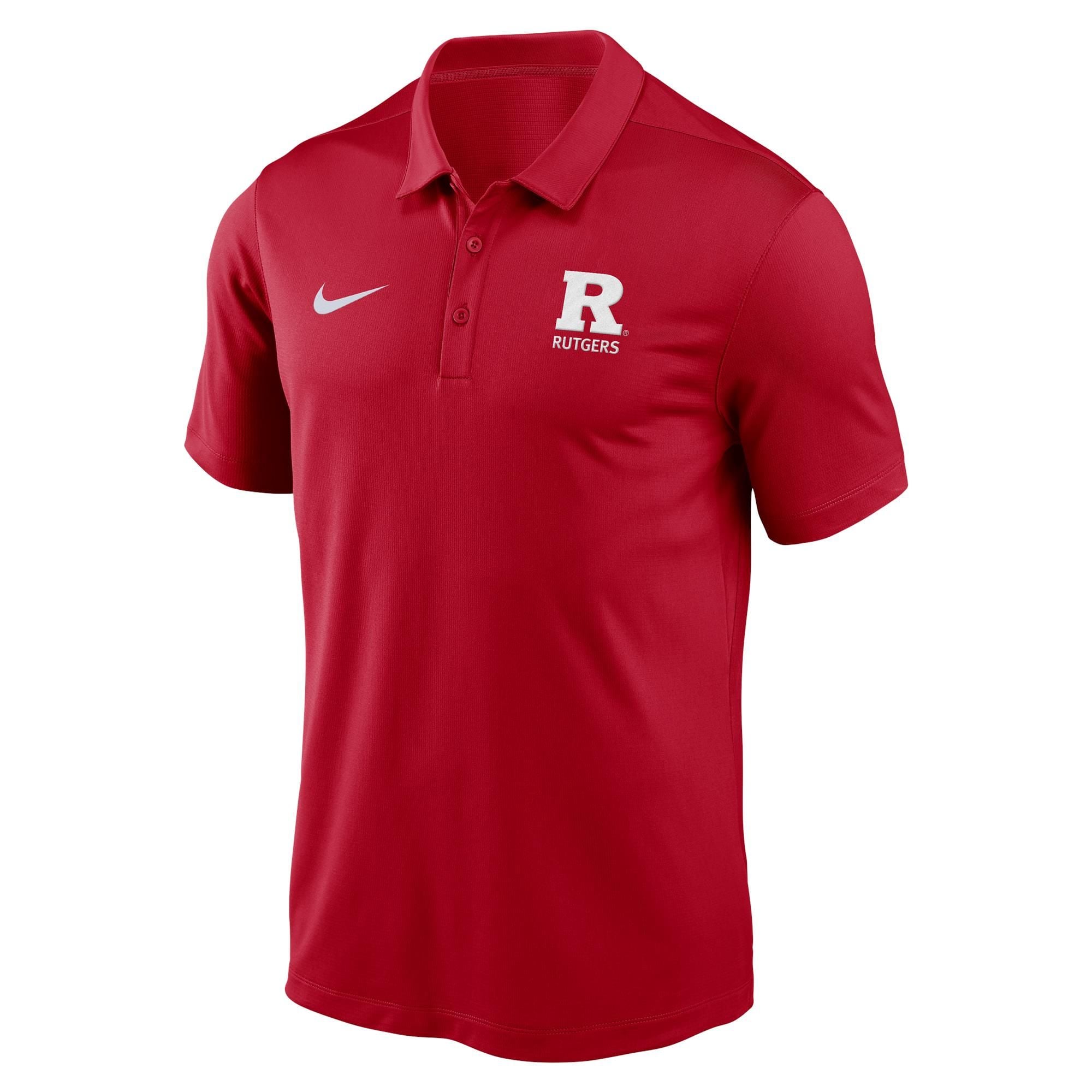 Mens NIKE RED Rutgers University Dri-Fit Victory Polo