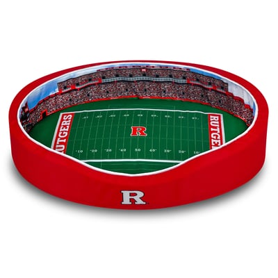 Rutgers Scarlet Knights 7'' x 19'' x 23'' Small Stadium Oval Dog Bed - Scarlet