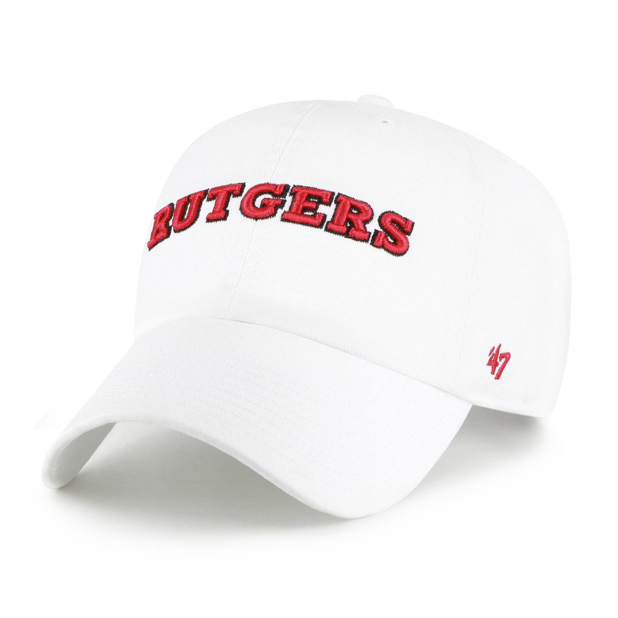 Unisex '47 Rutgers Scarlet Knights White Clean Up Adjustable Hat