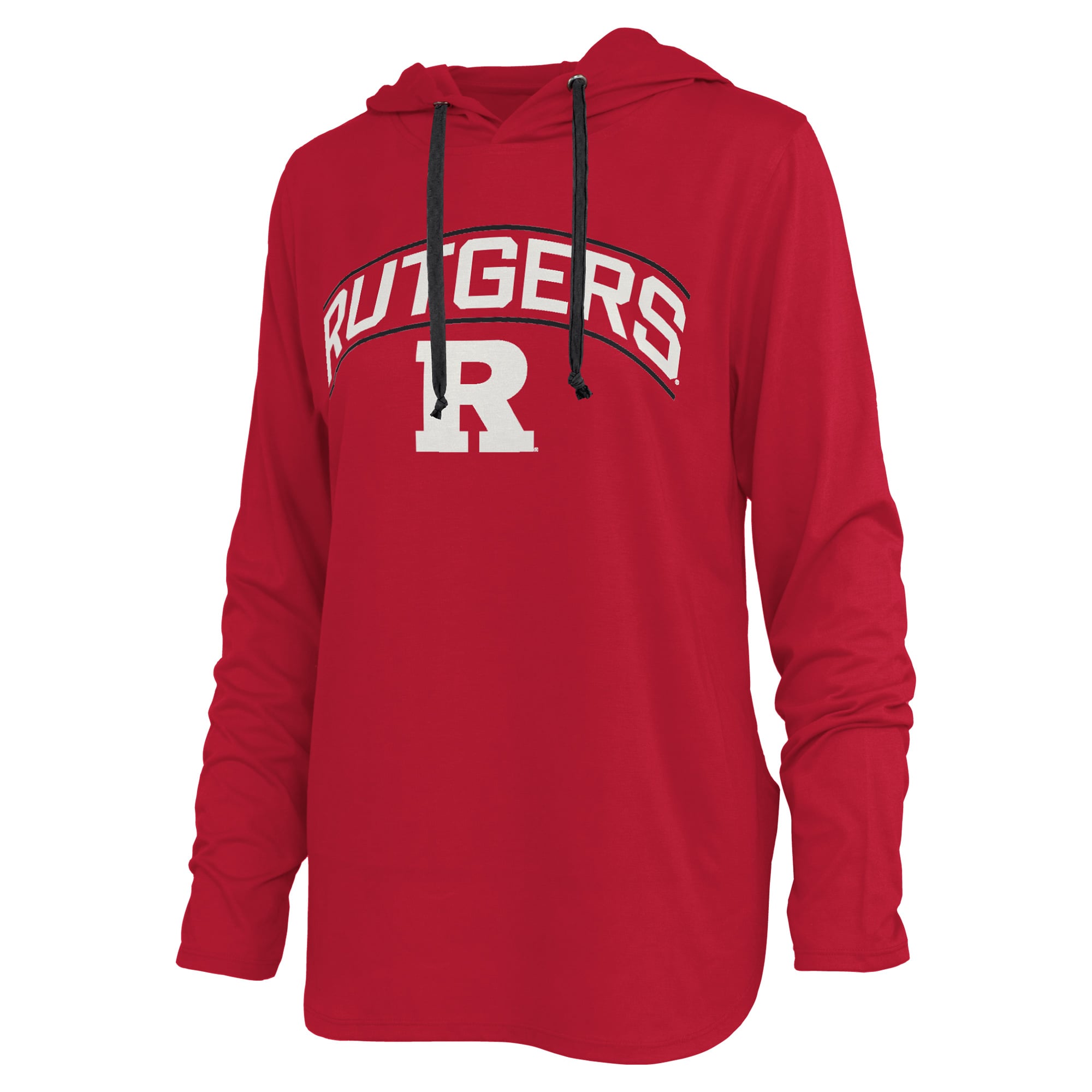 T-shirt à capuche manches longues Allie des Scarlet Knights de Rutgers, imprimé Pressbox Scarlet, pour femmes