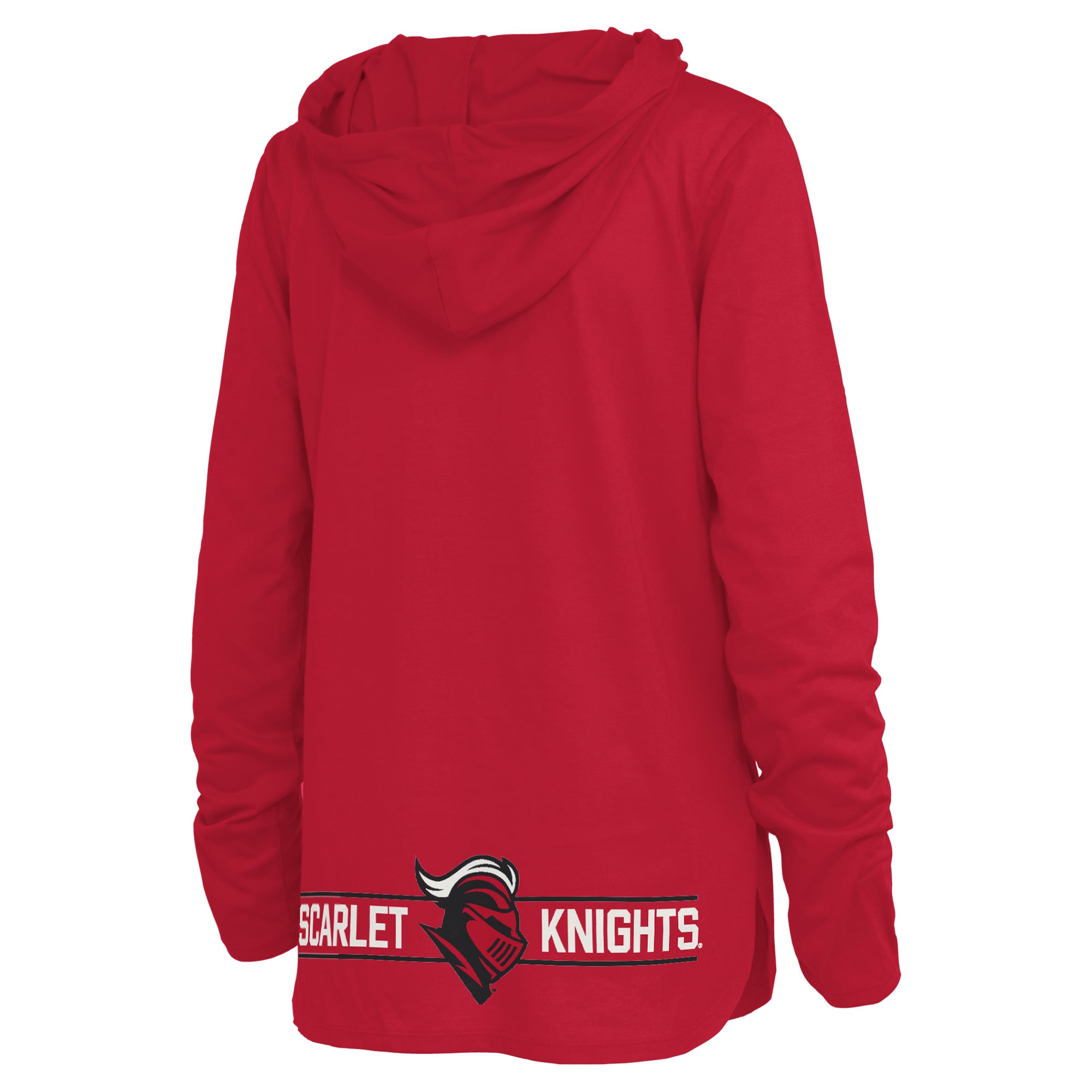 T-shirt à capuche manches longues Allie des Scarlet Knights de Rutgers, imprimé Pressbox Scarlet, pour femmes