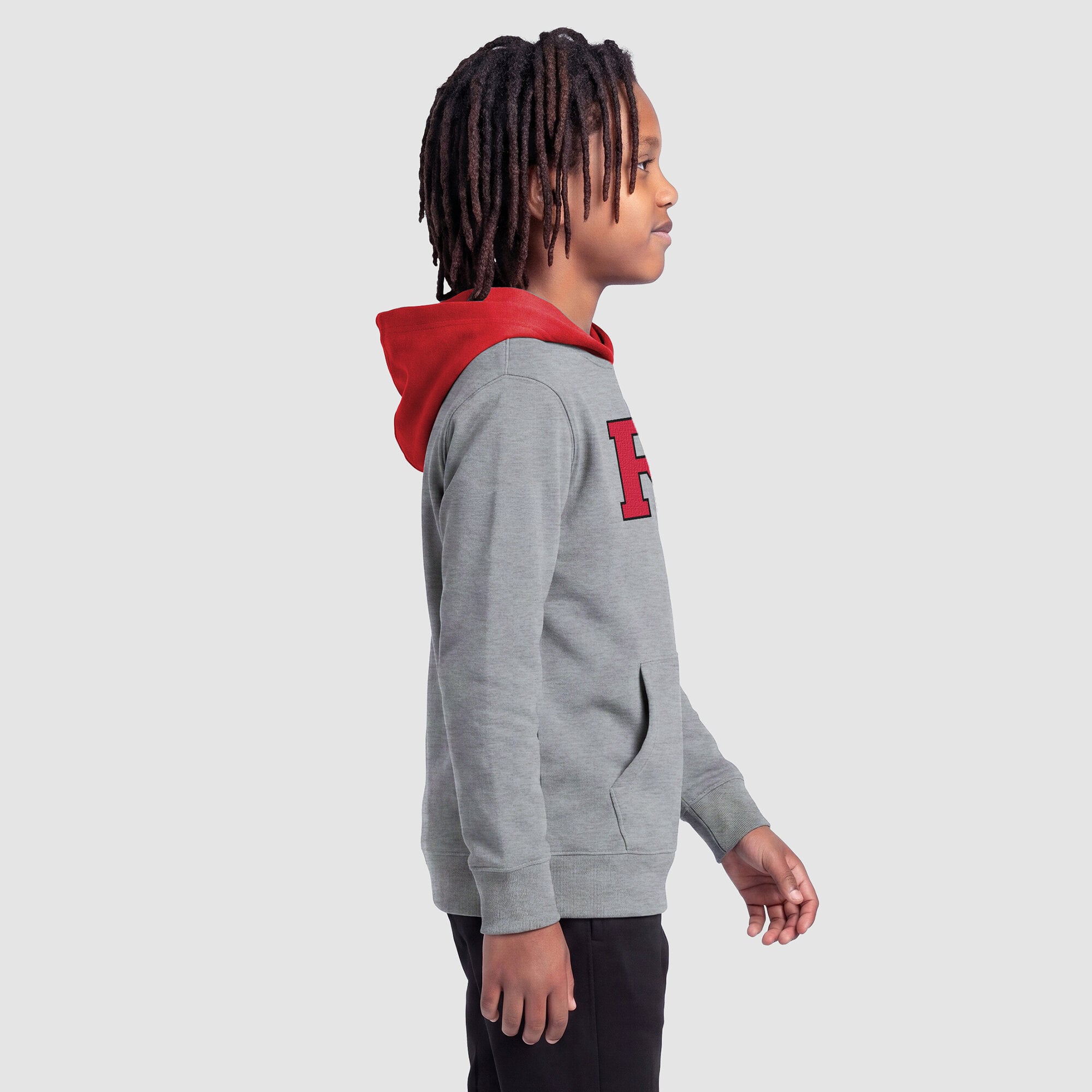 Sweat à capuche en polaire gris chiné Youth Champion Rutgers Scarlet Knights