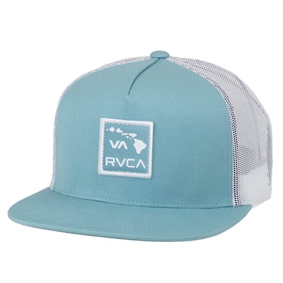 RVCA Islands Patch Trucker Snapback Hat - Aqua