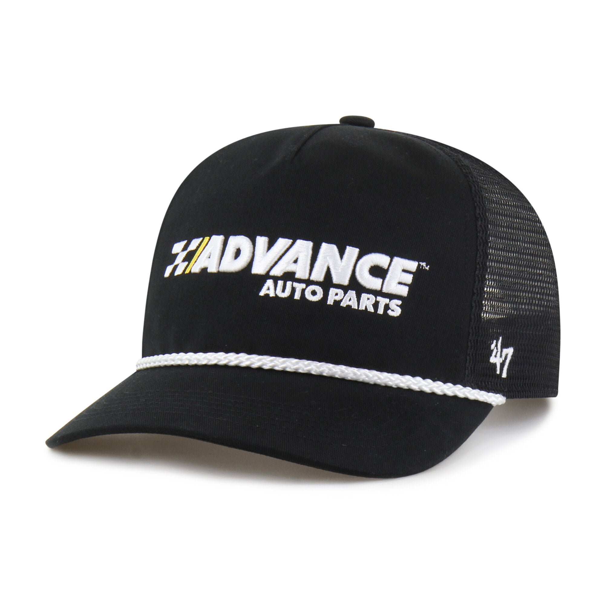 Men's '47  Black Ryan Blaney Side Patch Hitch Trucker Rope Adjustable Hat