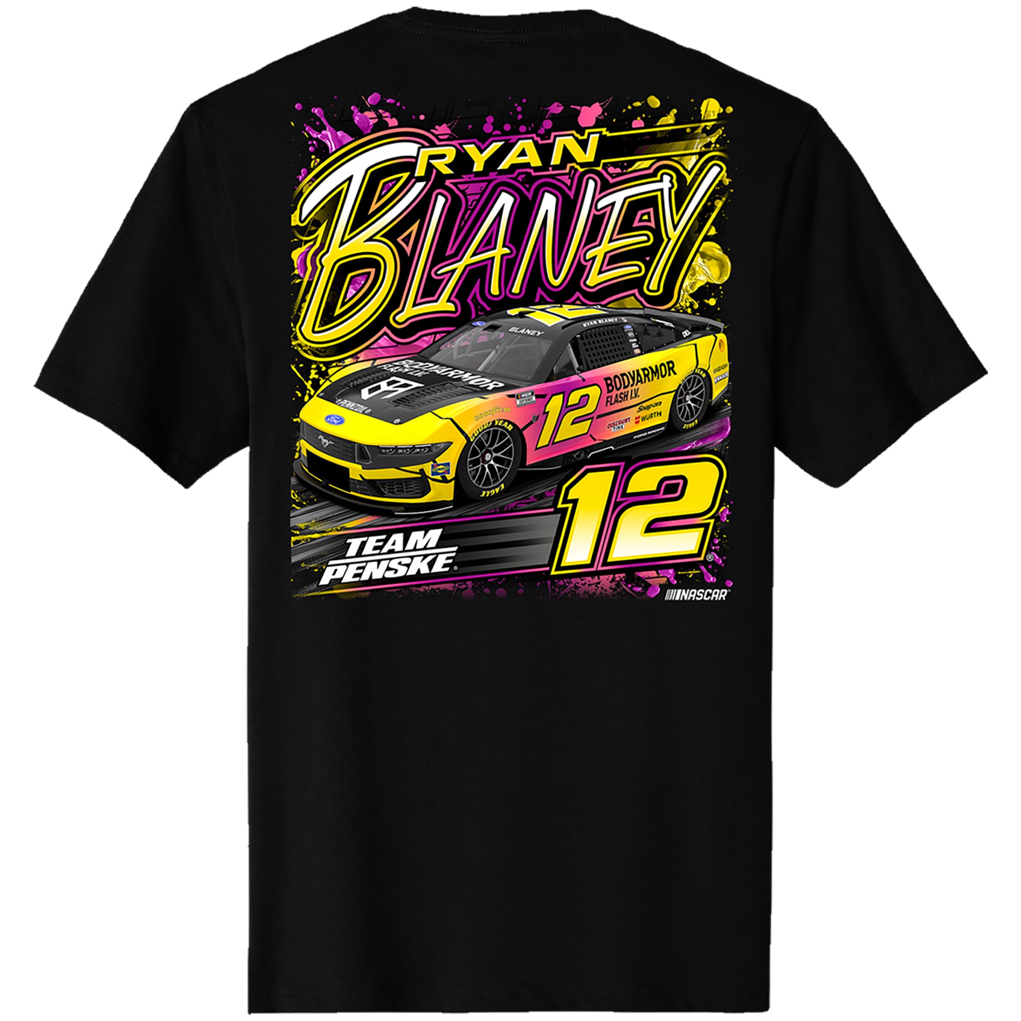 Men's Classic Ink Black Ryan Blaney BodyArmor Flash I.V. Car T-Shirt