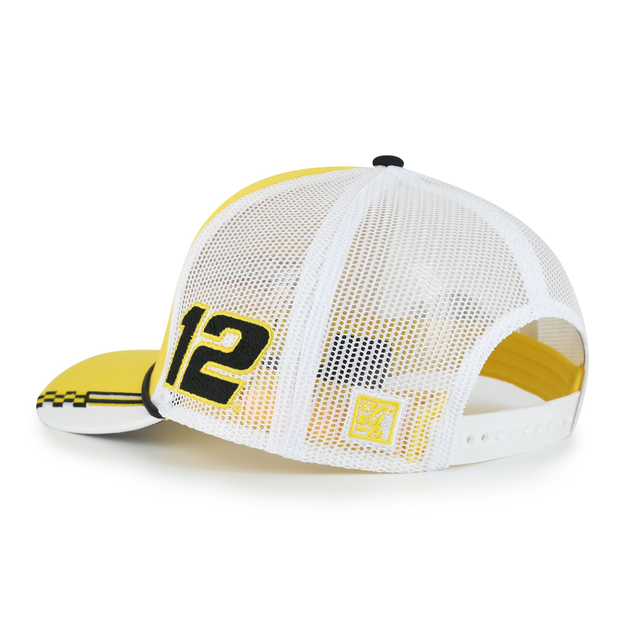 Casquette à carreaux Ryan Blaney jaune The Game pour homme