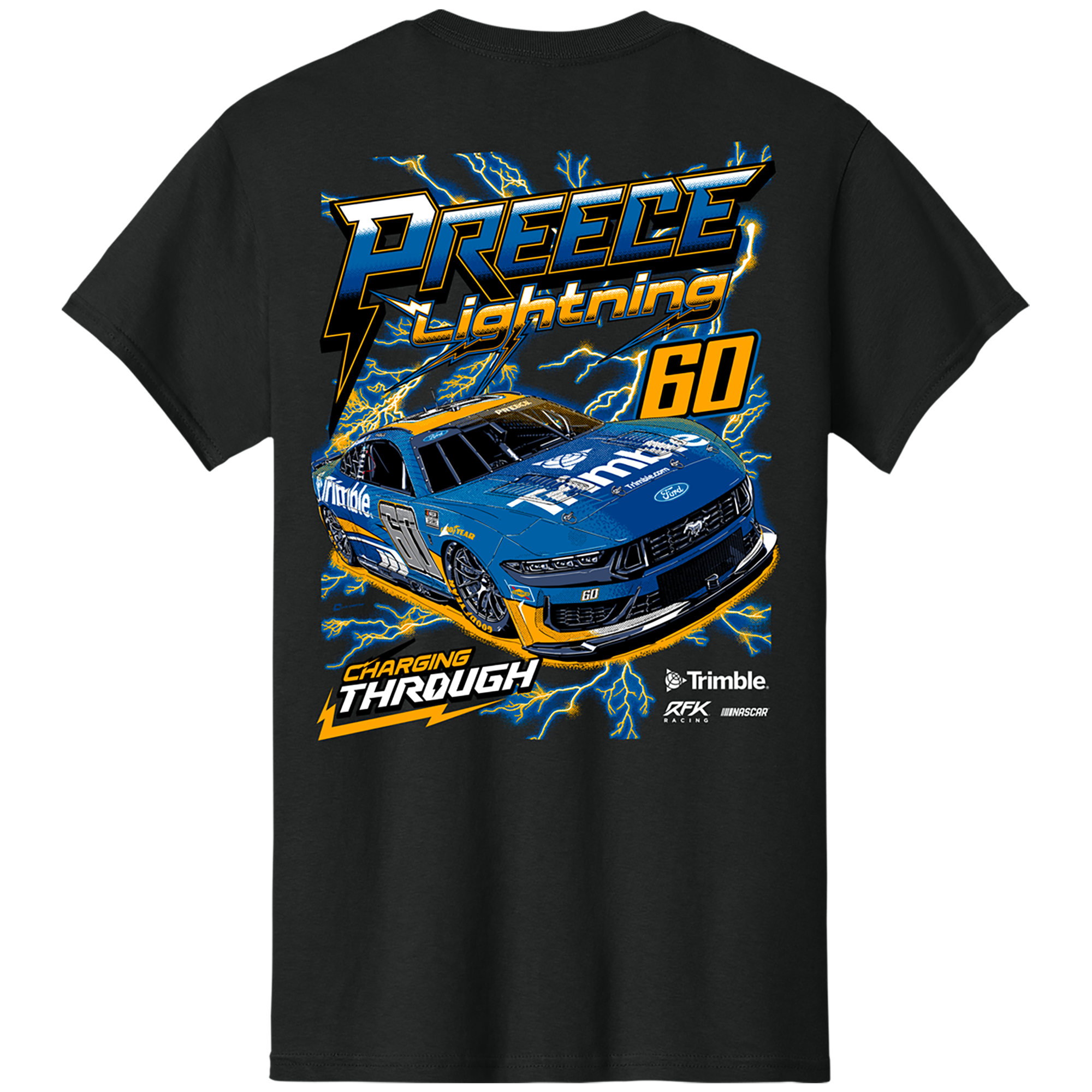 T-shirt homme classique noir Ryan Preece Trimble Lightning Car