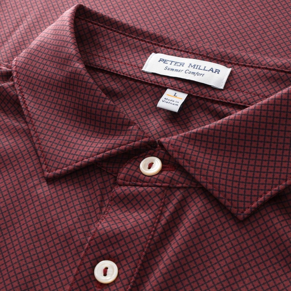 2027 Ryder Cup Peter Millar Fulton Performance Jersey Polo - Burgundy