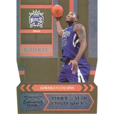 2010-11 Playoff Contenders Patches Rookie of the Year Contenders Die Cuts Silver #6 DeMarcus Cousins