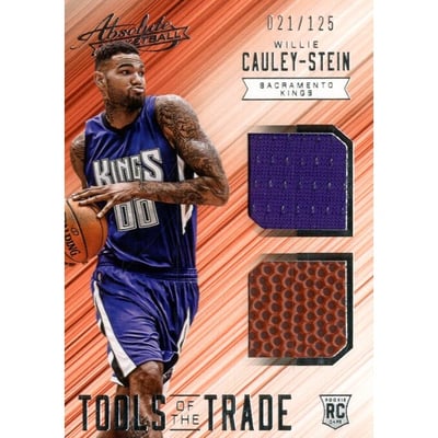 2015-16 Absolute Memorabilia Tools of the Trade Rookie Materials Dual #6 Willie Cauley-Stein