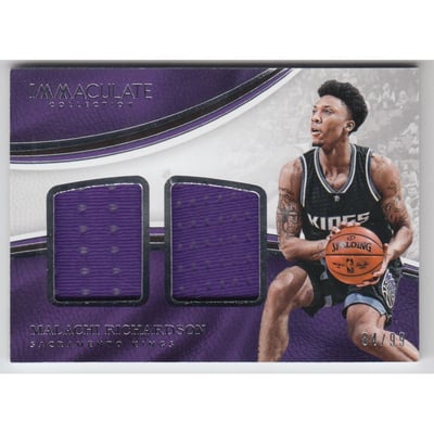 2016-17 Immaculate Collection Dual Materials #28 Malachi Richardson