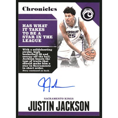 2017-18 Panini Chronicles Autographs Purple #8 Justin Jackson