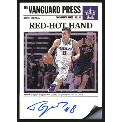 2017-18 Panini Vanguard Hot off the Press Autographs #16 Bogdan Bogdanovic