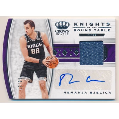 2019-20 Crown Royale Knights of the Round Table Jersey Autographs #6 Nemanja Bjelica/99