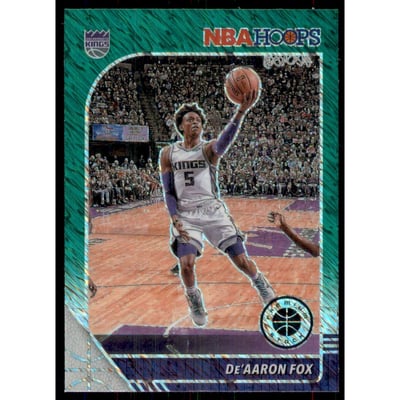 2019-20 Hoops Premium Stock Prizms Green Shimmer #165 De'Aaron Fox
