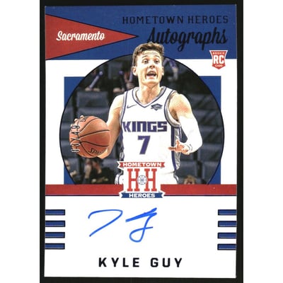 2019-20 Panini Chronicles Hometown Heroes Rookie Autographs Blue #39 Kyle Guy/49