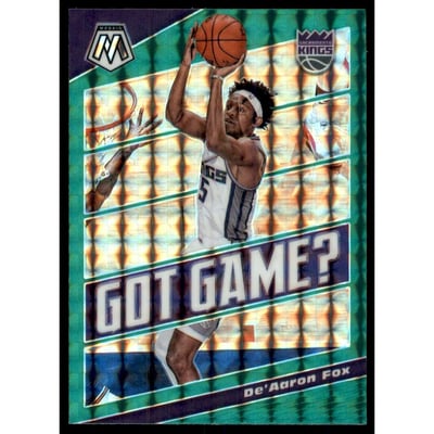 2019-20 Panini Mosaic Got Game? Mosaic Green #24 De'Aaron Fox