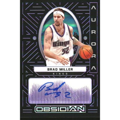 2021-22 Panini Obsidian Aurora Autographs Electric Etch Purple #13 Brad Miller