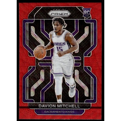 2021-22 Panini Prizm Prizms Ruby Wave #312 Davion Mitchell