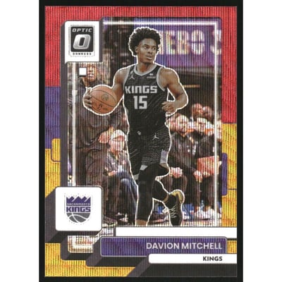 2022-23 Donruss Optic Red and Gold Wave #124 Davion Mitchell