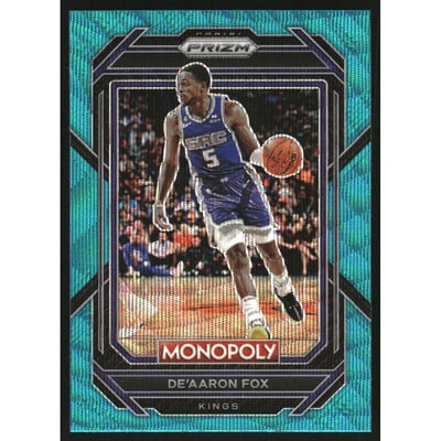 2022-23 Panini Prizm Monopoly Teal Wave #76 De'Aaron Fox