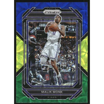 2022-23 Panini Prizm Prizms Choice Blue Yellow and Green #142 Malik Monk