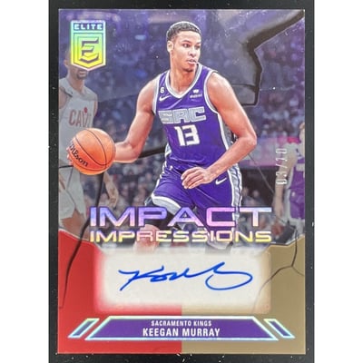 2023-24 Donruss Impact Impressions International Red Gold Keegan Murray Auto /10