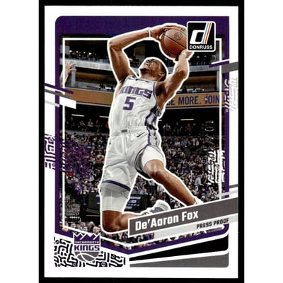 2023-24 Donruss Press Proof Purple #126 De'Aaron Fox