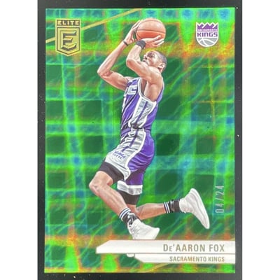 2023-24 Panini Donruss Elite International Hyper Green #158 De'Aaron Fox /24