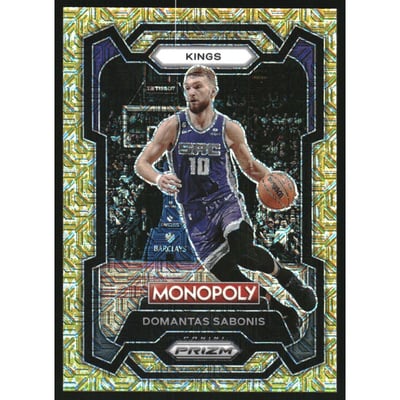 2023-24 Panini Prizm Monopoly Gold Millionaire Shimmer #77 Domantas Sabonis