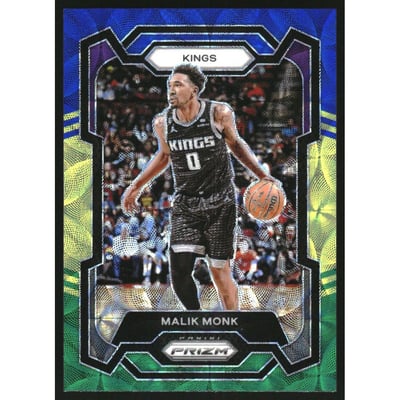 2023-24 Panini Prizm Prizms Choice Blue Yellow and Green #71 Malik Monk