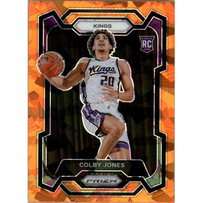 2023-24 Panini Prizm Prizms Orange Ice #160 Colby Jones