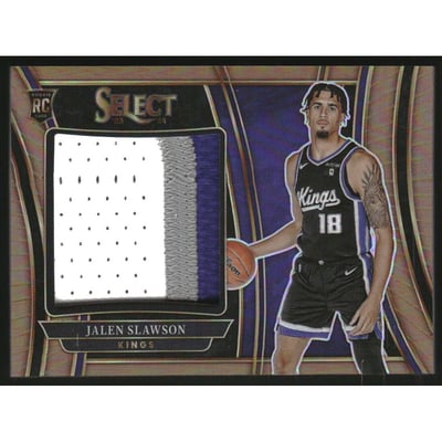 2023-24 Select Jumbo Rookie Swatches Copper Prizms #4 Jalen Slawson