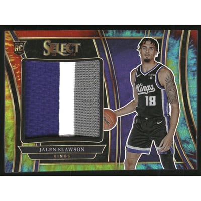 2023-24 Select Jumbo Rookie Swatches Tie-Dye Prizms #4 Jalen Slawson