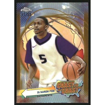 2023-24 Topps Chrome Coast to Coast Gold Refractors #CC28 De'Aaron Fox