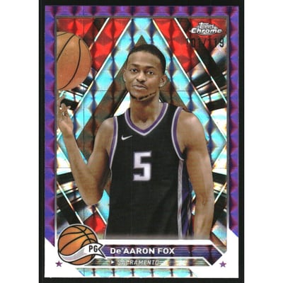 2023-24 Topps Chrome Purple Geometric Refractors #117 De'Aaron Fox