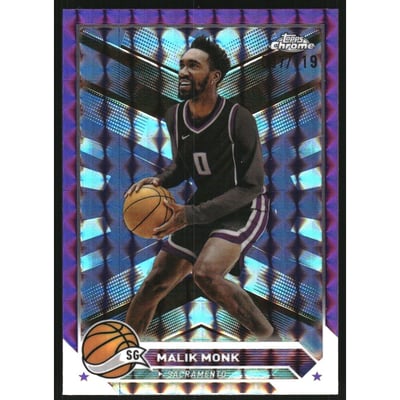 2023-24 Topps Chrome Purple Geometric Refractors #130 Malik Monk