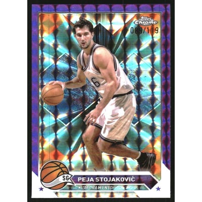 2023-24 Topps Chrome Purple Geometric Refractors #8 Peja Stojakovic