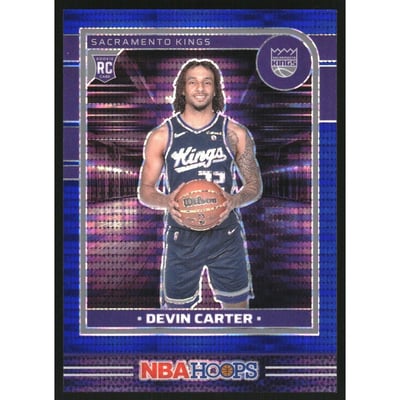2024-25 Hoops Premium Prizms Blue Pulsar #243 Devin Carter