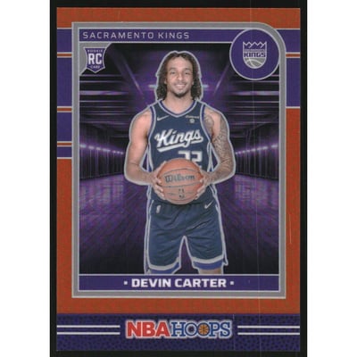 2024-25 Hoops Premium Prizms Orange #243 Devin Carter
