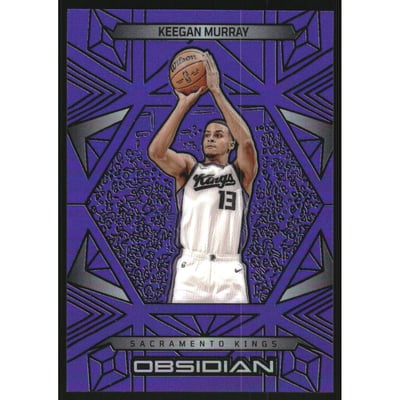 2024-25 Panini Obsidian Electric Etch Purple Flood #83 Keegan Murray