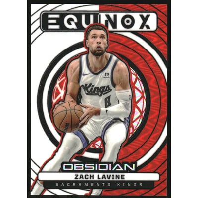 2024-25 Panini Obsidian Equinox Electric Etch Orange Flood #7 Zach LaVine