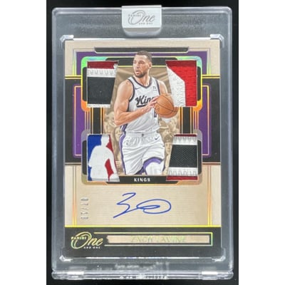 2024-25 Panini One and One Quad Patch Autographs Gold #10 Zach LaVine Auto /10