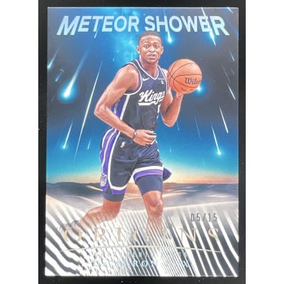 2024-25 Panini Origins Meteor Shower Black and White #5 De'Aaron Fox /15