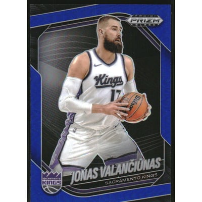 2024-25 Panini Prizm Black Prizms Blue #142 Jonas Valanciunas