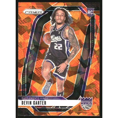 2024-25 Panini Prizm Prizms Orange Ice #231 Devin Carter