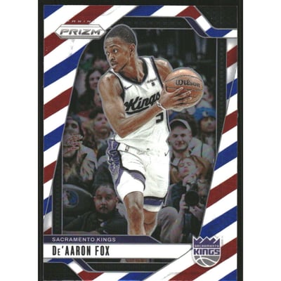 2024-25 Panini Prizm Prizms Red White and Blue #58 De'Aaron Fox