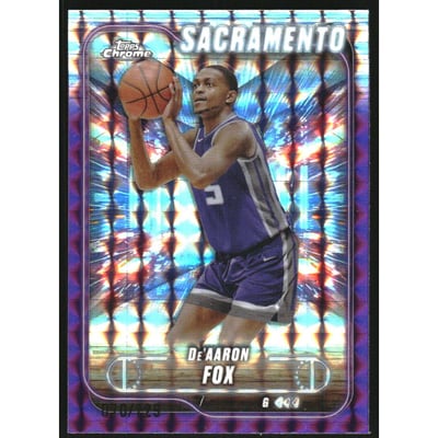 2024-25 Topps Chrome Purple Geometric Refractors #109 De'Aaron Fox