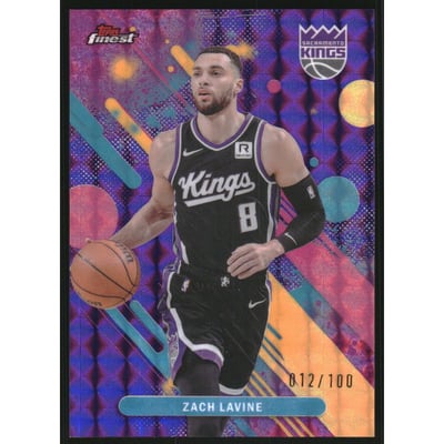 2025-26 Finest Purple Geometric Refractors #86 Zach Lavine C