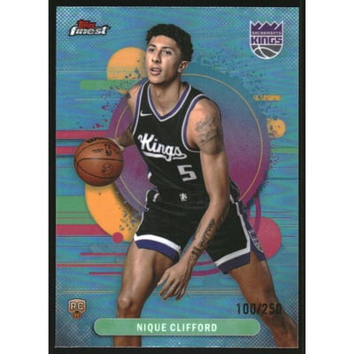 2025-26 Finest Sky Blue Refractors #113 Nique Clifford U